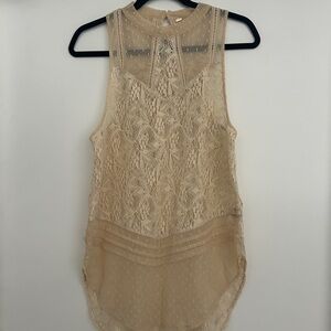 Free People Lace Sleeveless Blouse - Cream